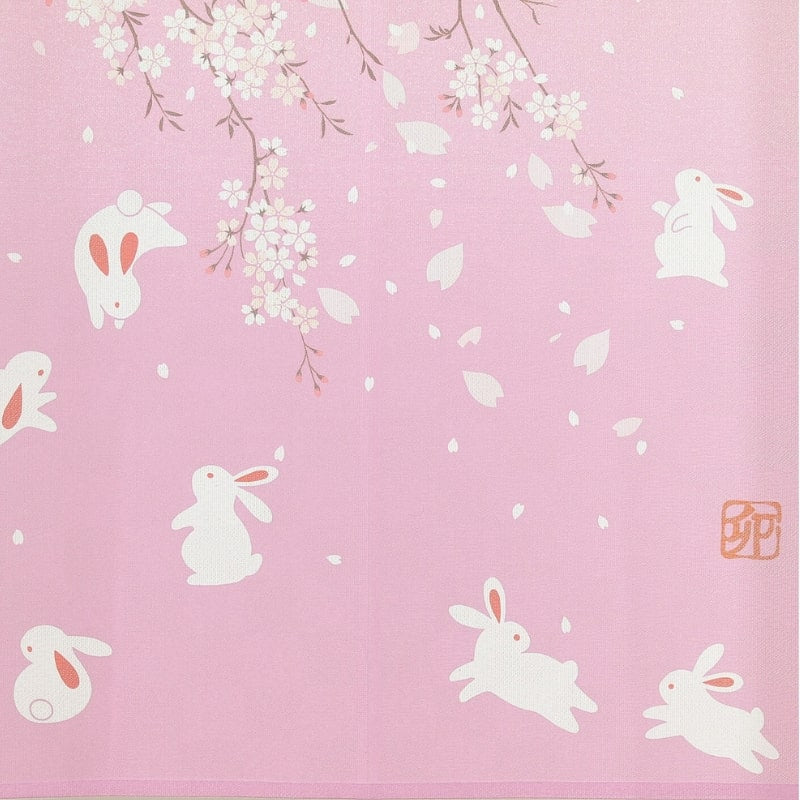 Sakura Usagi Japanilainen Noren - 85 x 150 cm