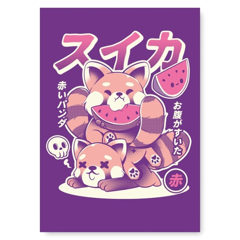 Japanilainen punainen panda juliste - A3