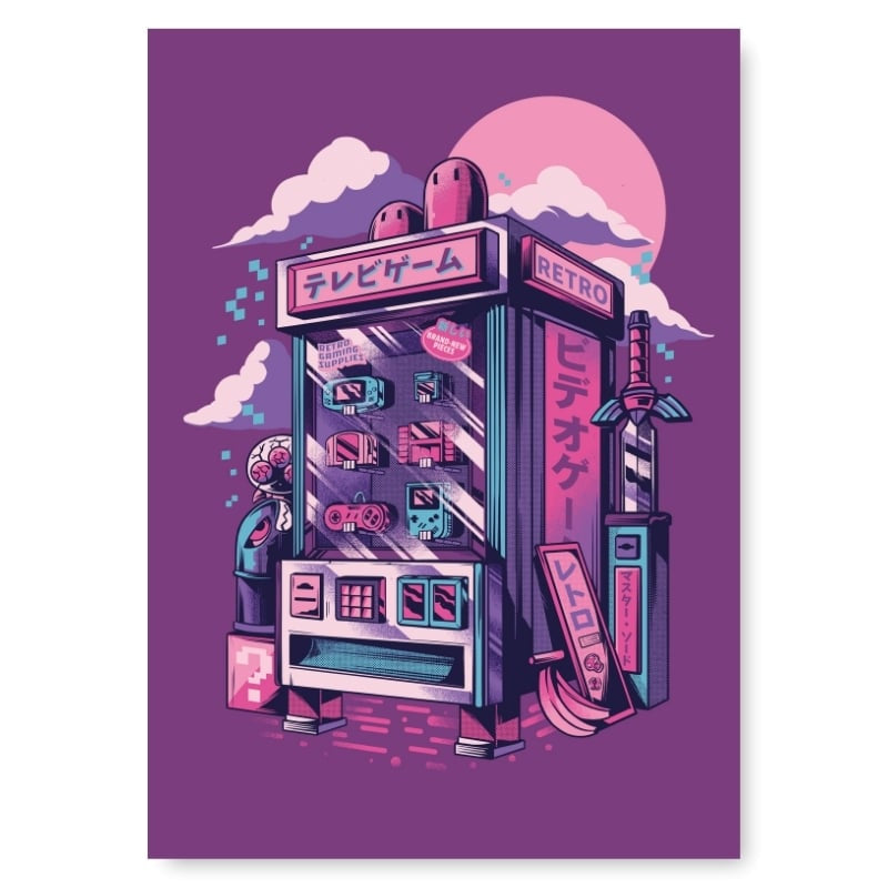 Japanilainen retro-pelijuliste - A3