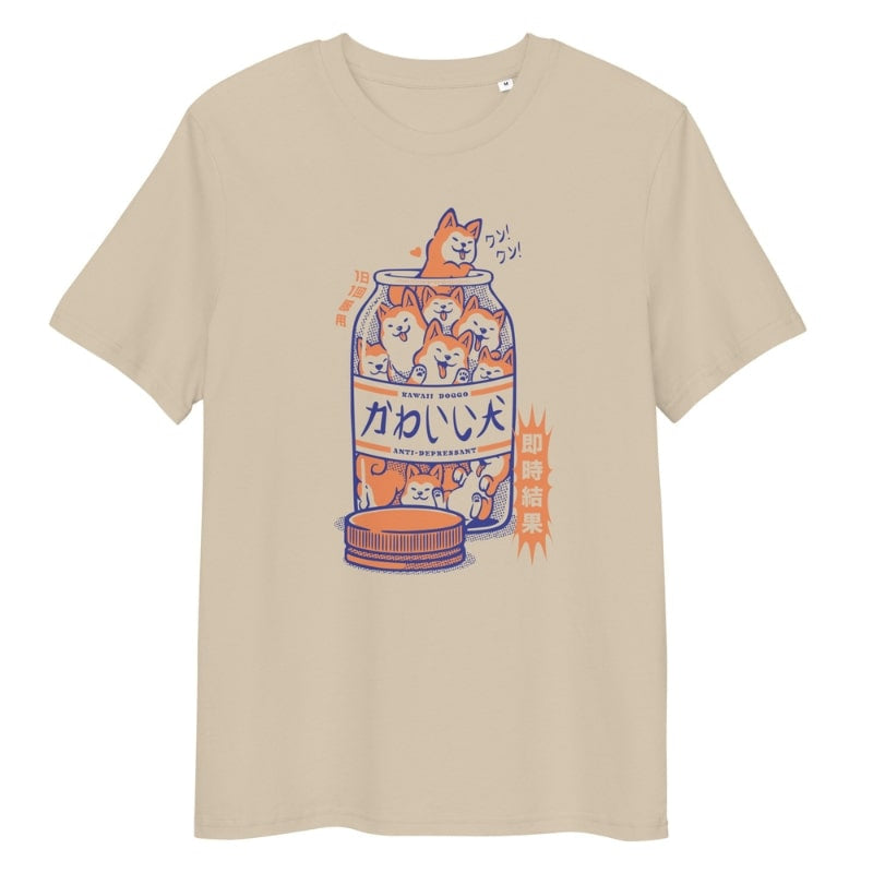 Japanilainen Shiba masennuslääke T-paita - S / Beige