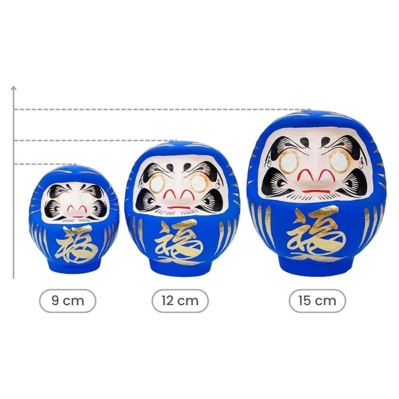 Japanilainen sininen Daruma - 9-15 cm