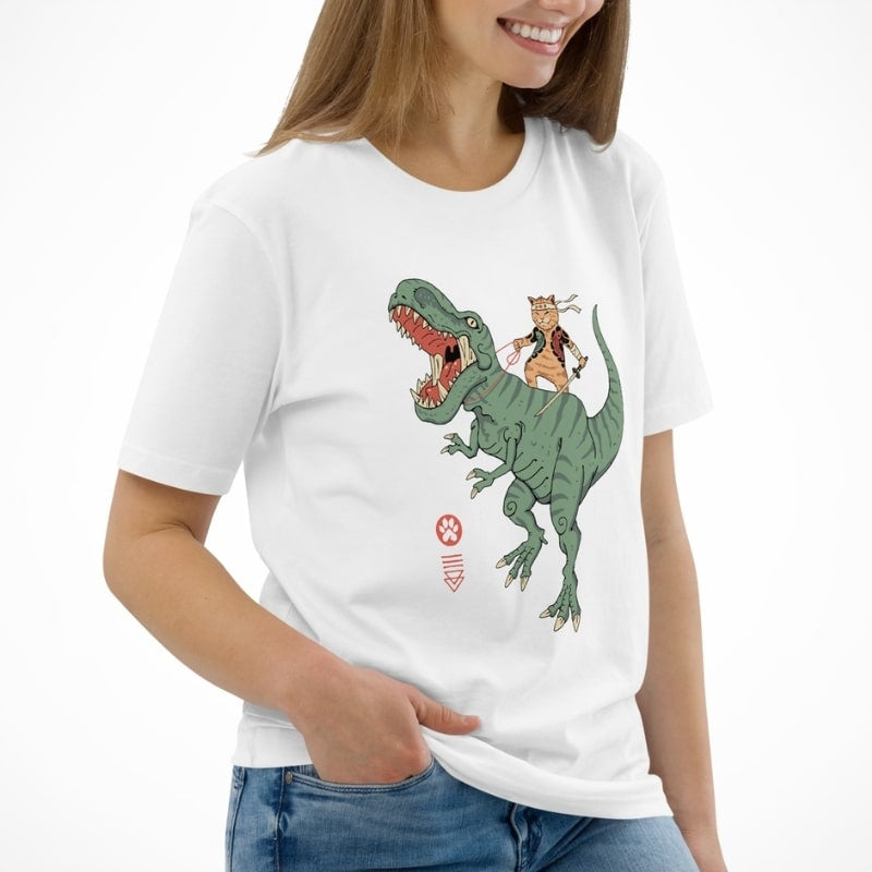 Japanilainen T-paita Neko T-Rex