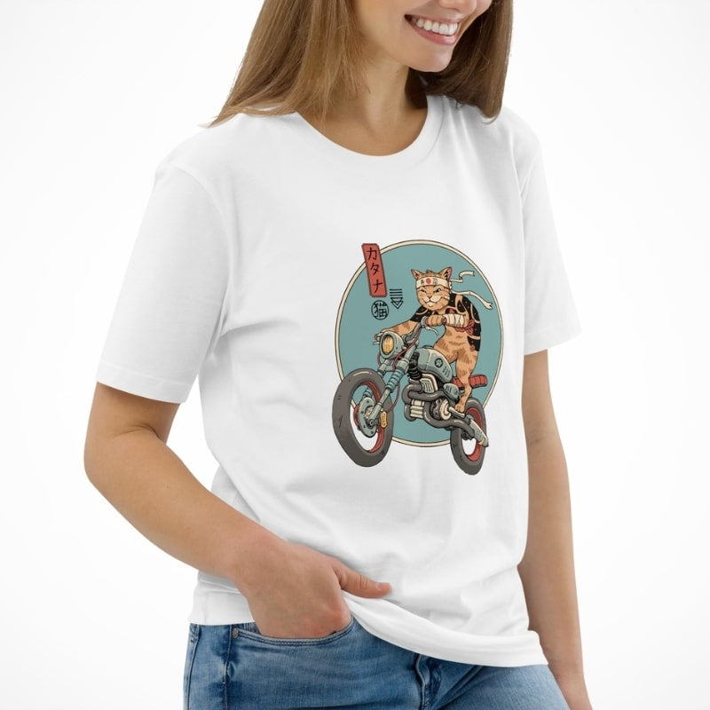 Japanilainen T-paita Neko Rider