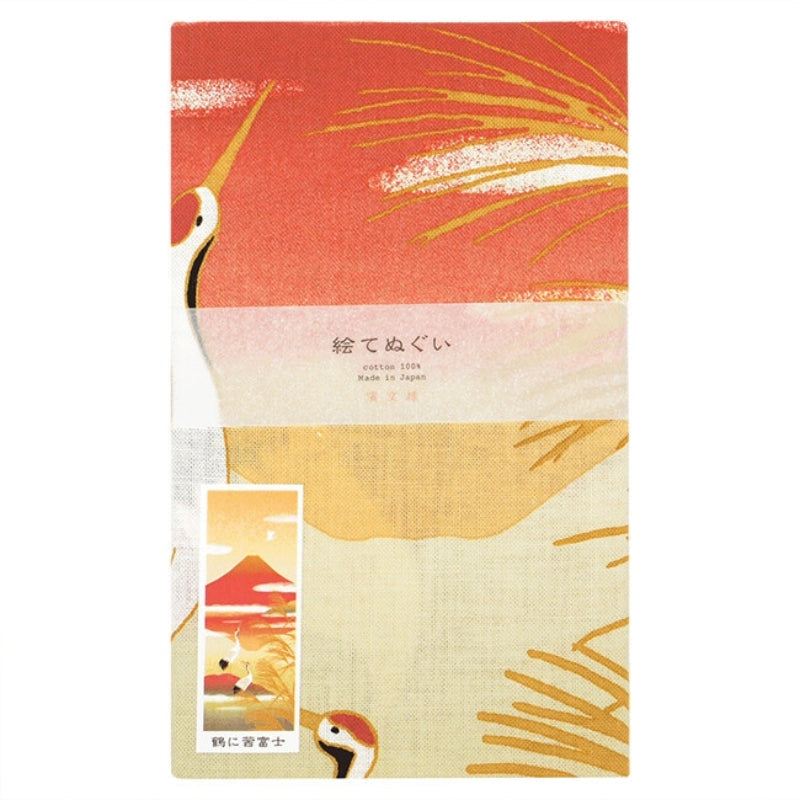 Japanilainen Tenugui Crane & Fuji