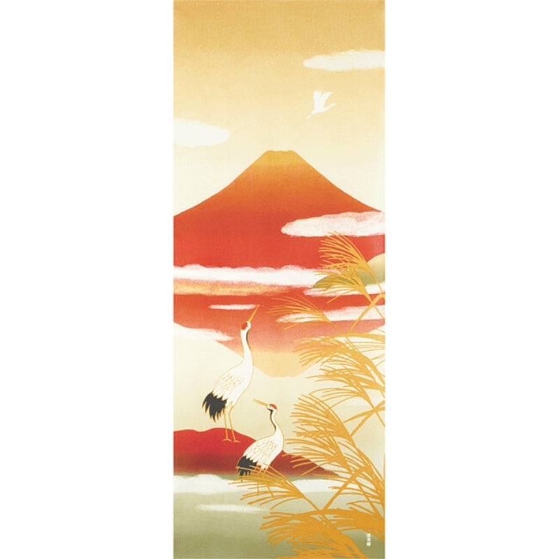 Japanilainen Tenugui Crane & Fuji