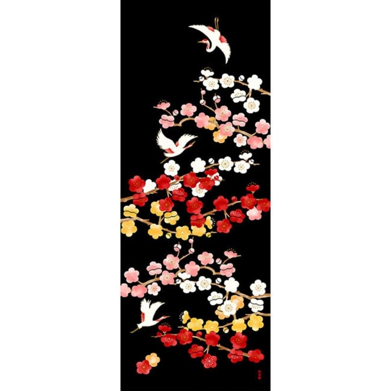 Japanilainen Tenugui Ume to Tsuru