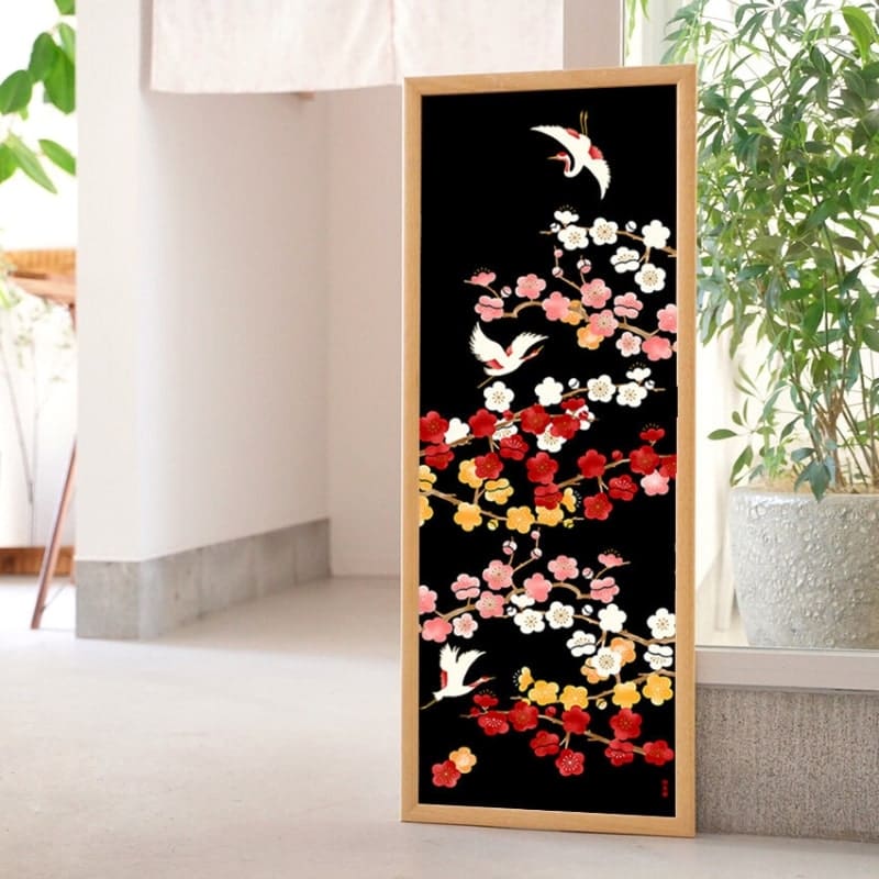 Japanilainen Tenugui Ume to Tsuru