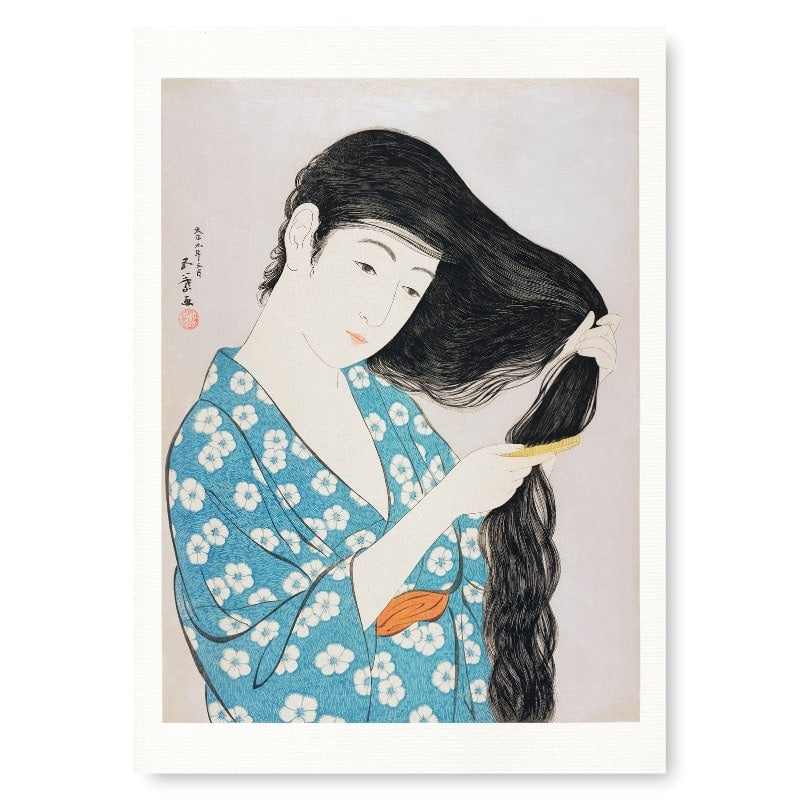 Japanilainen nainen kampauksen kanssa tulosta - A3