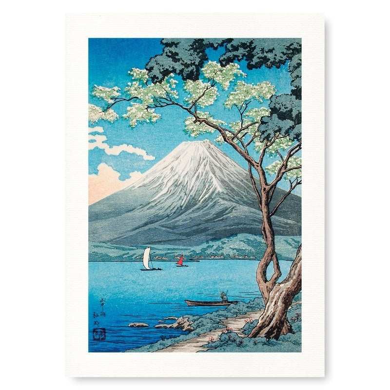 Japanilainen tuloste Yamanaka-järvi - A3
