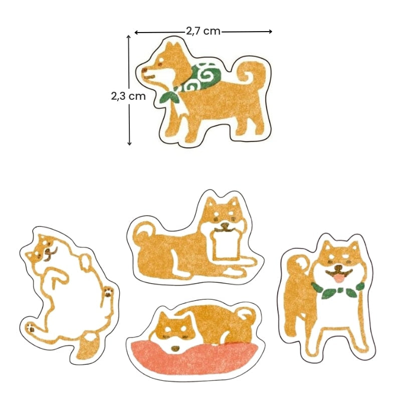 Japanilaiset tarrat Shiba-koira