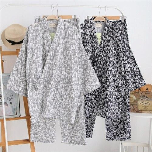 Jinbei Cotton Seigaiha -kuvio Jinbei puuvillaa