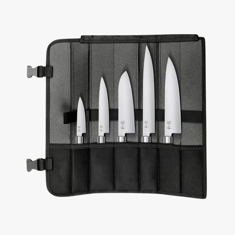 KAI Wasabi Musta 5 Japanilainen veitsi Case