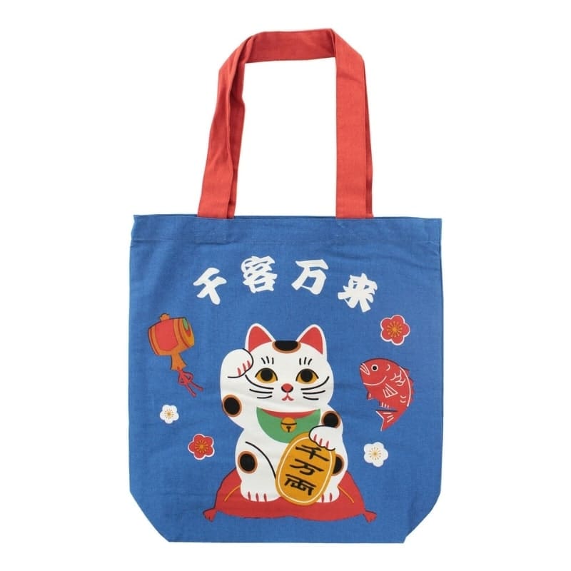 Kangaskassi Sininen Maneki Neko siunaus