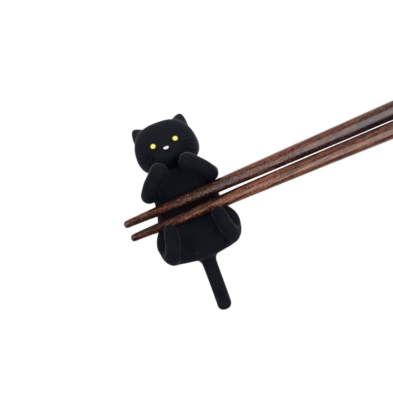 Kawaii japanilaiset syömäpuikot Musta kissa
