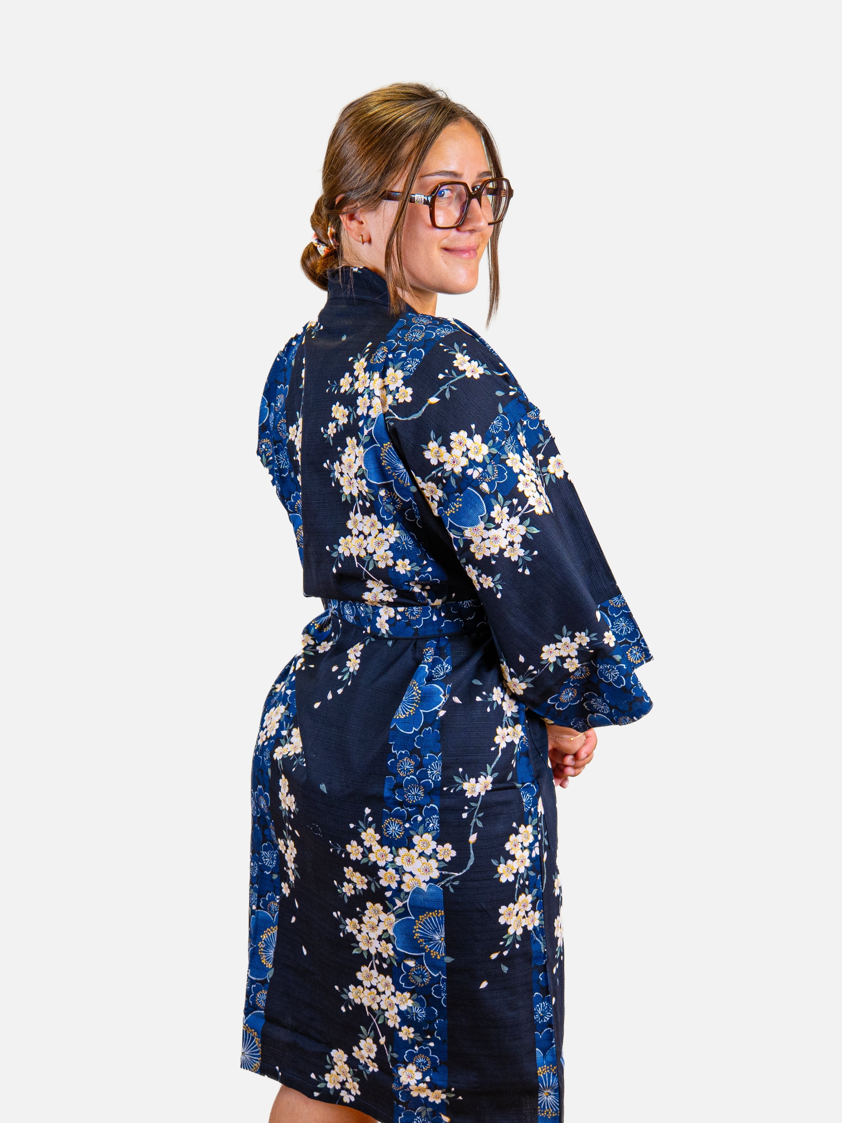 Naisten Happi-kimono, sininen Sakura