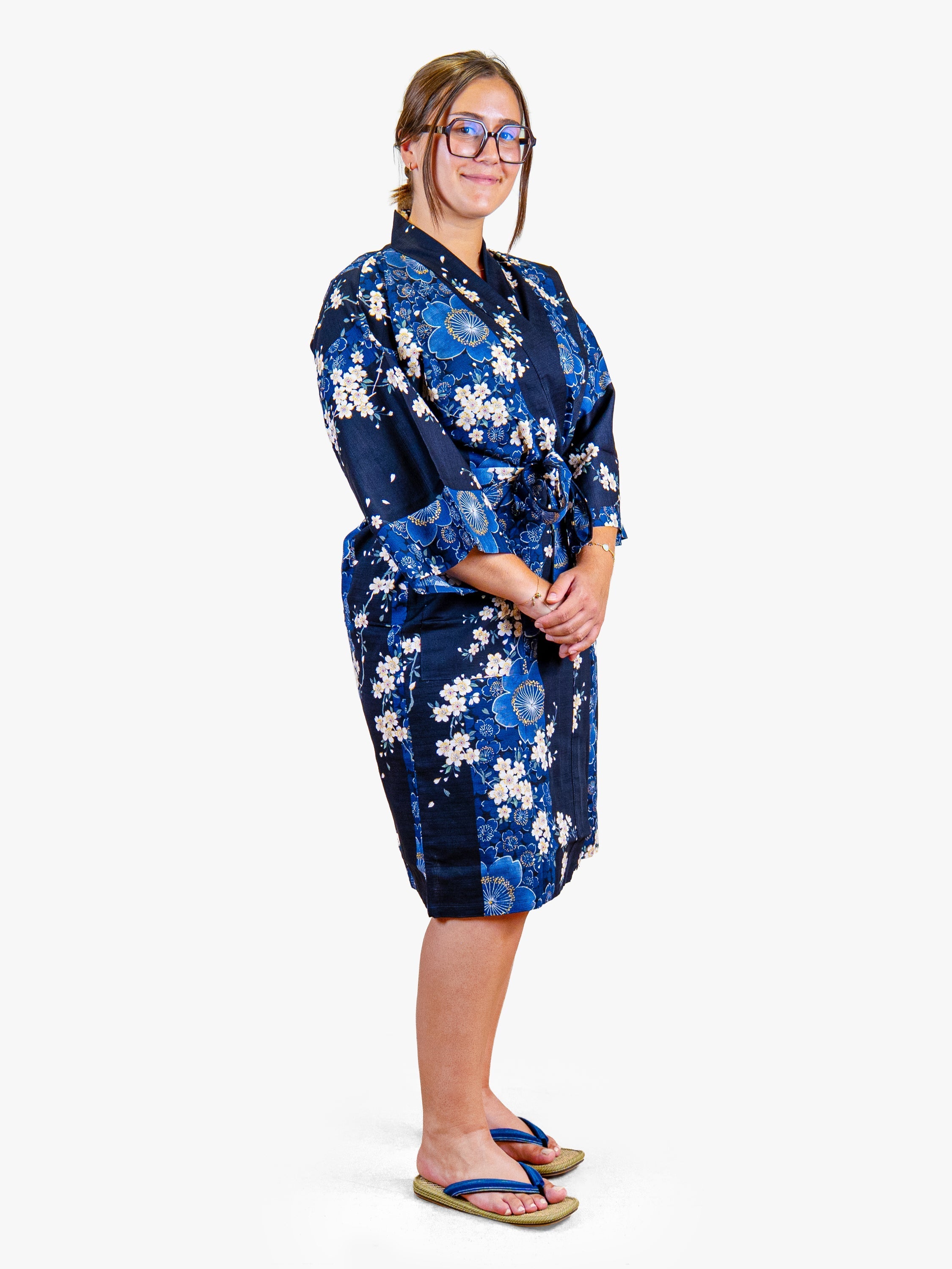 Naisten Happi-kimono, sininen Sakura