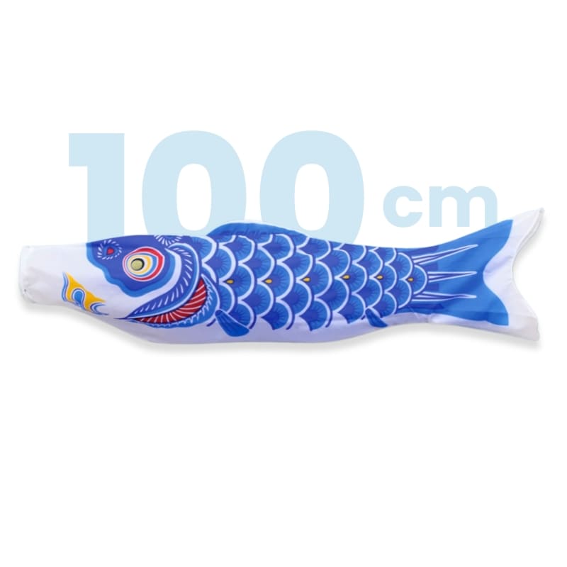 Sininen perinteinen japanilainen Koinobori - 100 cm