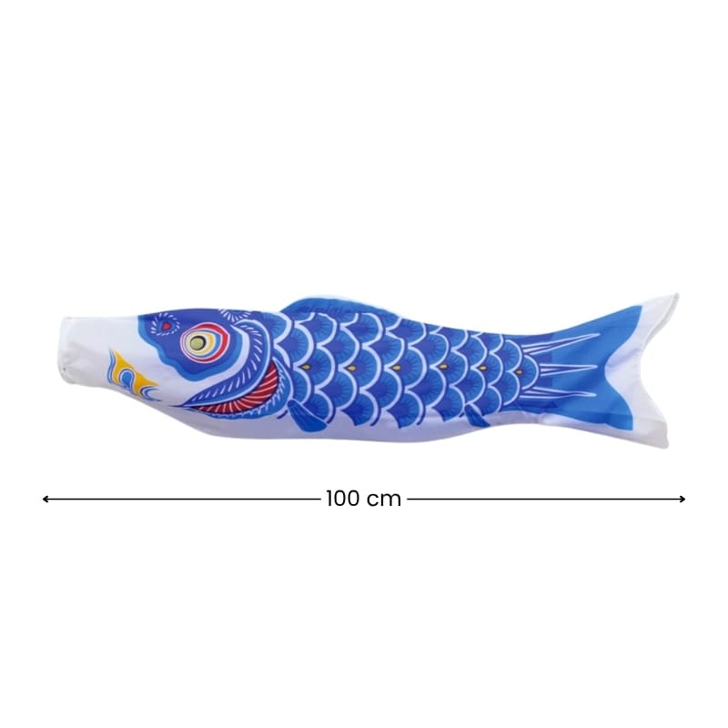 Sininen perinteinen japanilainen Koinobori 100 cm