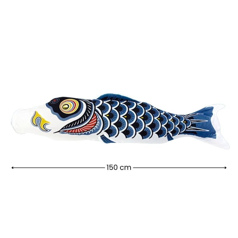 Perinteinen japanilainen Koinobori Musta 150 cm