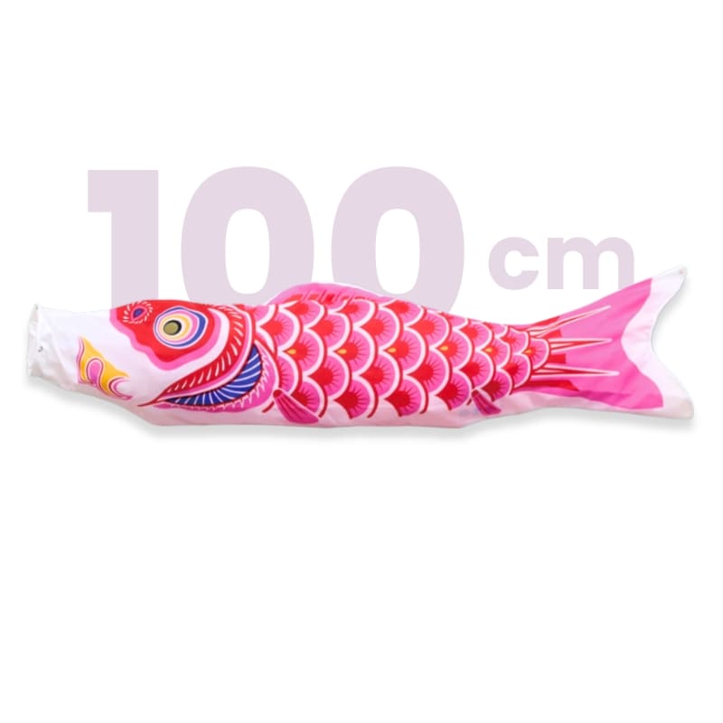 Perinteinen vaaleanpunainen japanilainen Koinobori - 100 cm