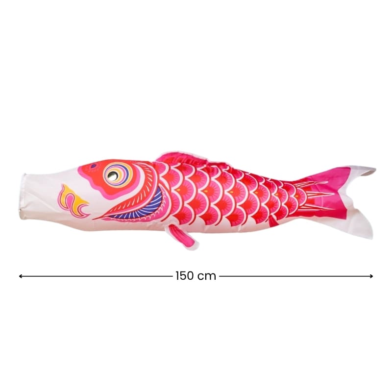Perinteinen vaaleanpunainen japanilainen Koinobori 150 cm