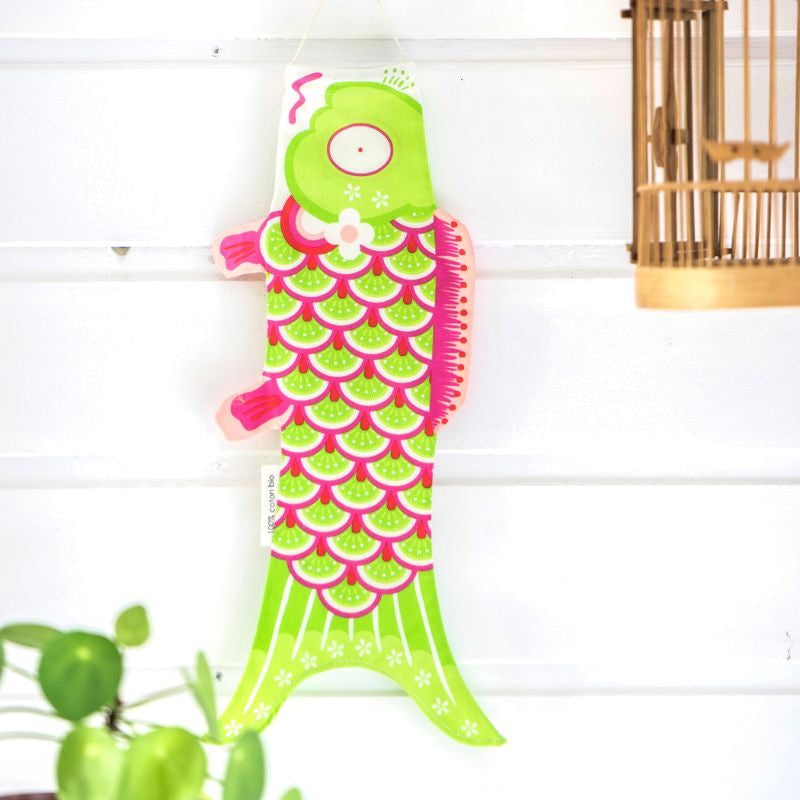 Koinobori Vihreä & vaaleanpunainen Mini