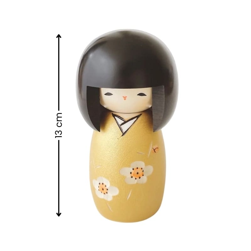 Kokeshi Kaika Gold Doll