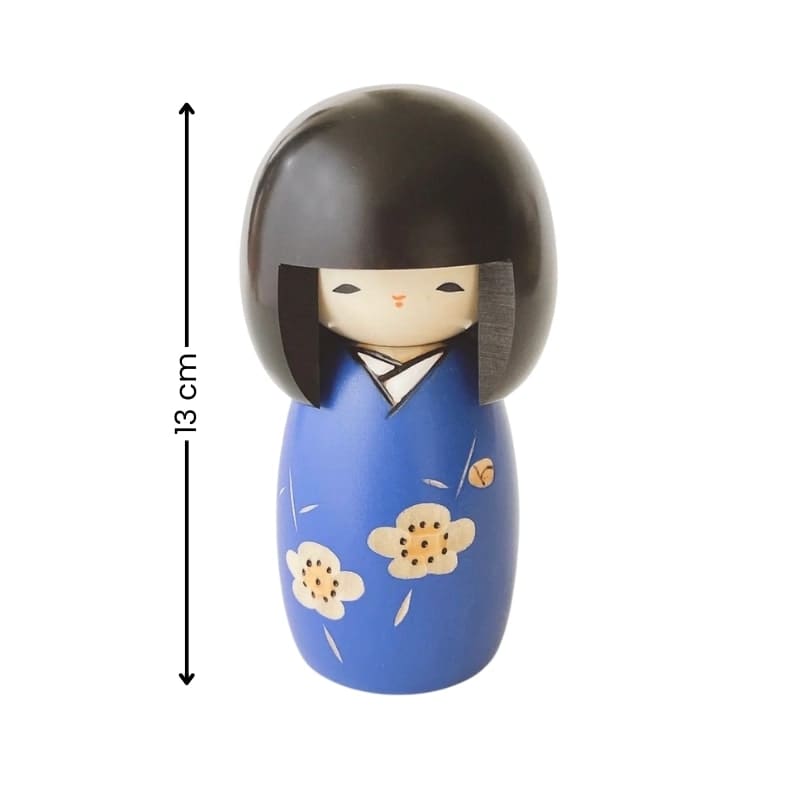 Kokeshi Kaika sininen nukke