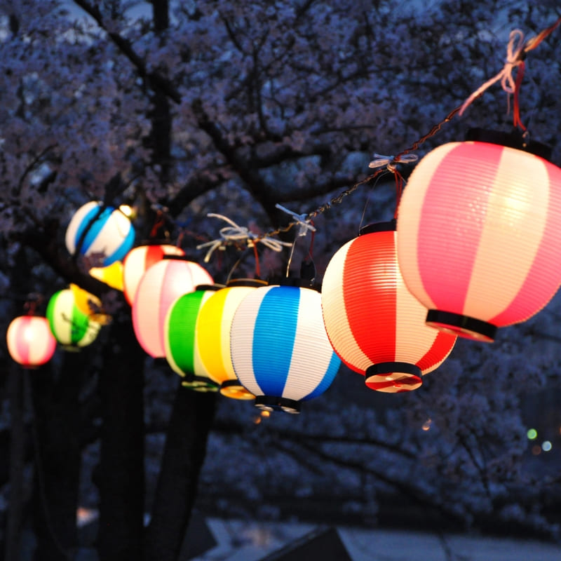 Punainen Chochin japanilainen lyhty