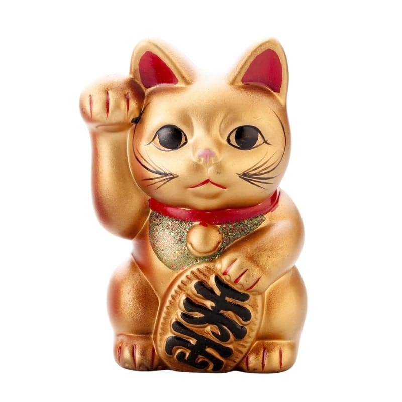 Maneki Neko kultainen keraaminen - 15 cm