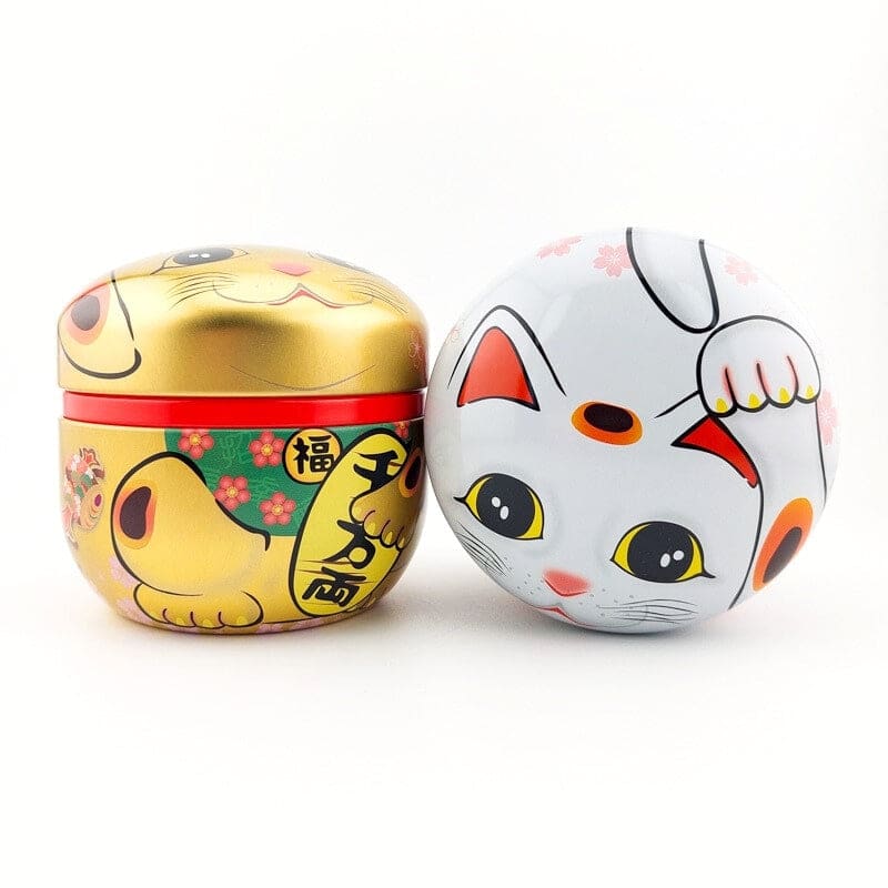 Maneki Neko kultainen metallinen teepakkaus