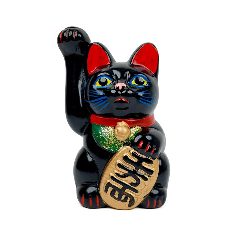 Maneki Neko Musta Seto - 13 cm