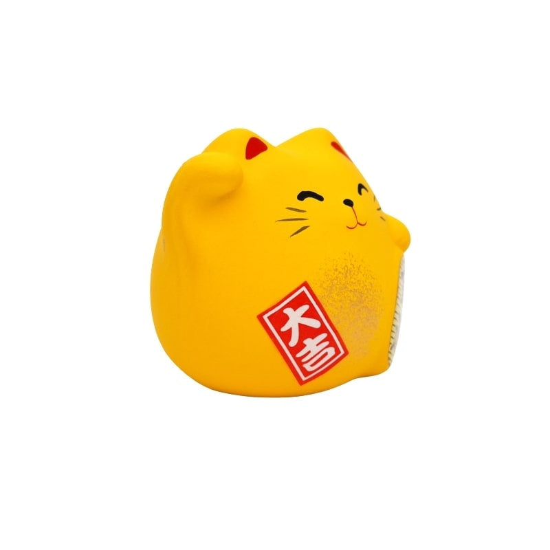 Maneki Neko pyöreä keltainen