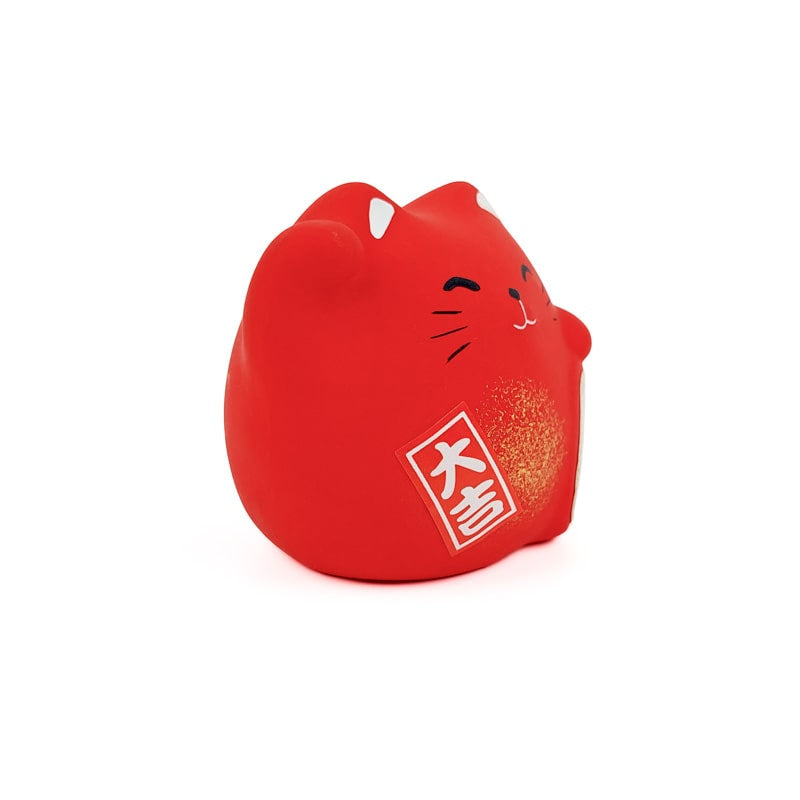 Maneki Neko pyöreä punainen