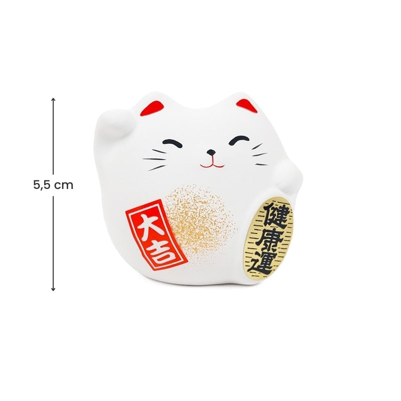 Maneki Neko pyöreä valkoinen