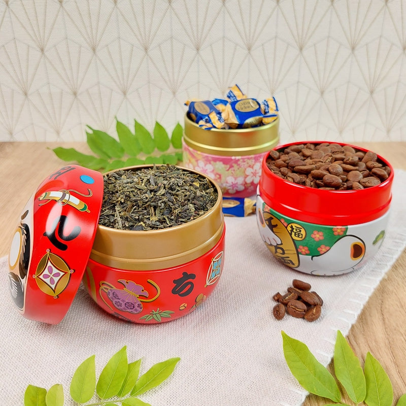 Maneki Neko Valkoinen metallinen teepakkaus