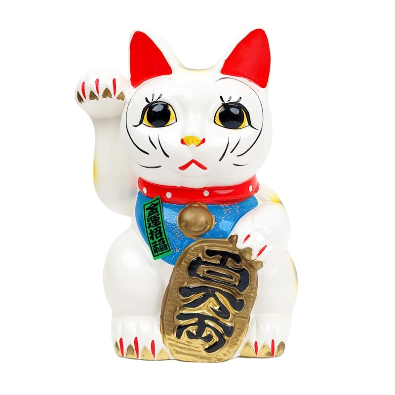Maneki Neko Valkoinen Seto - 21 cm