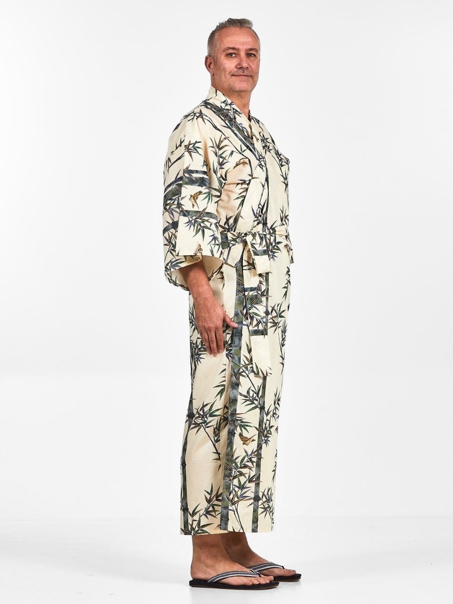 Miesten japanilainen bambu-kimono - Yksi koko