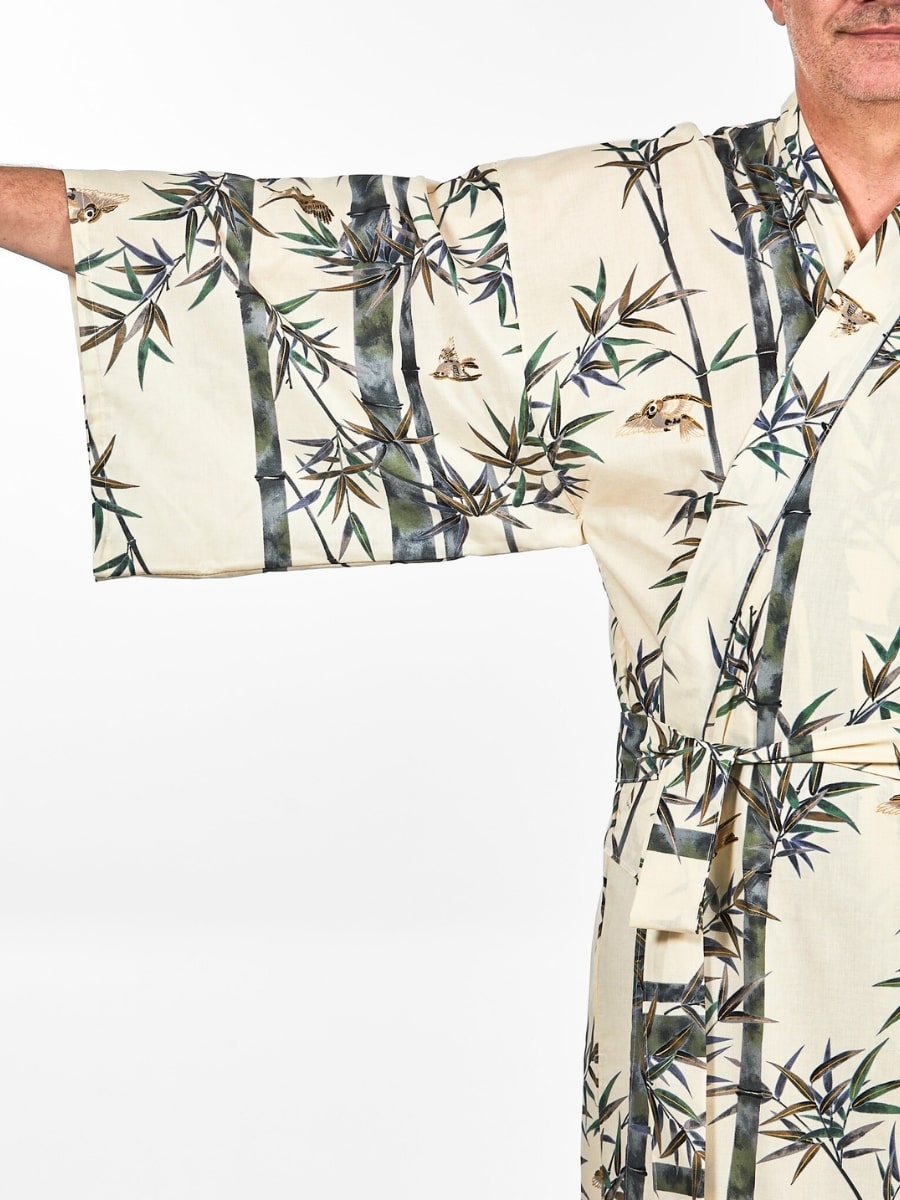 Miesten japanilainen bambu-kimono - Yksi koko