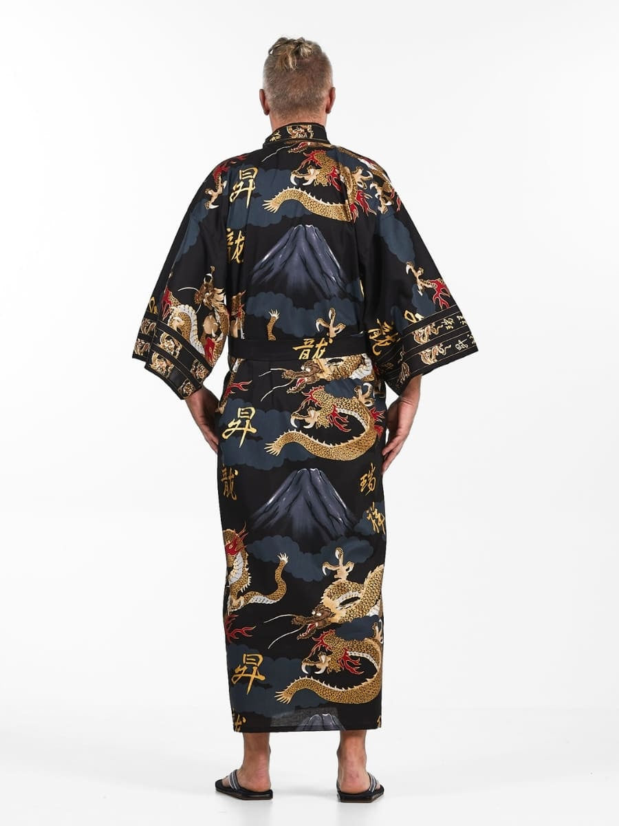 Miesten japanilainen lohikäärme Kimono - Yksi koko