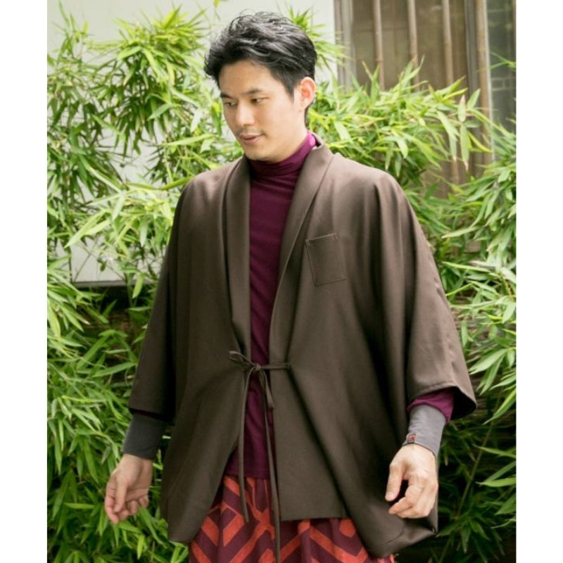 Miesten ruskea Kimono-takki