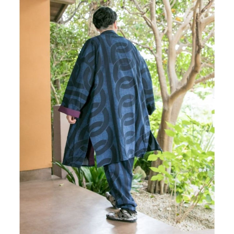 Miesten sininen haori kimono