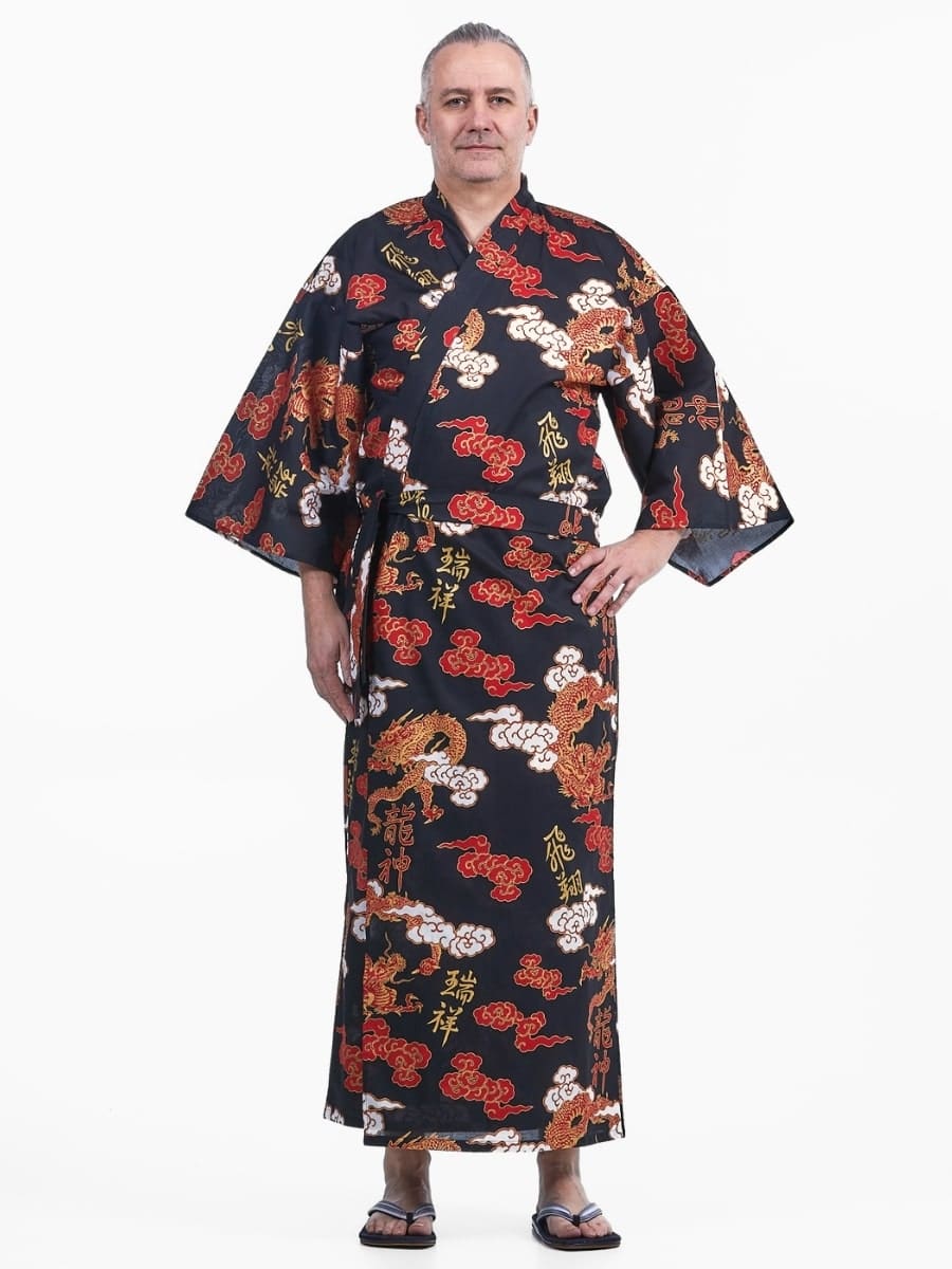 Miesten yukata Kimono Ryū to Kumo - M