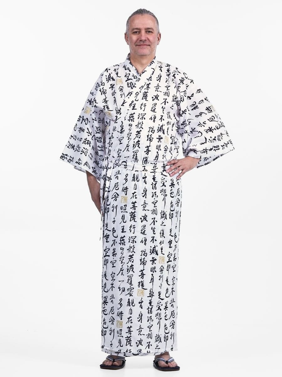 Miesten Yukata Kimono Sutra Hannya - S