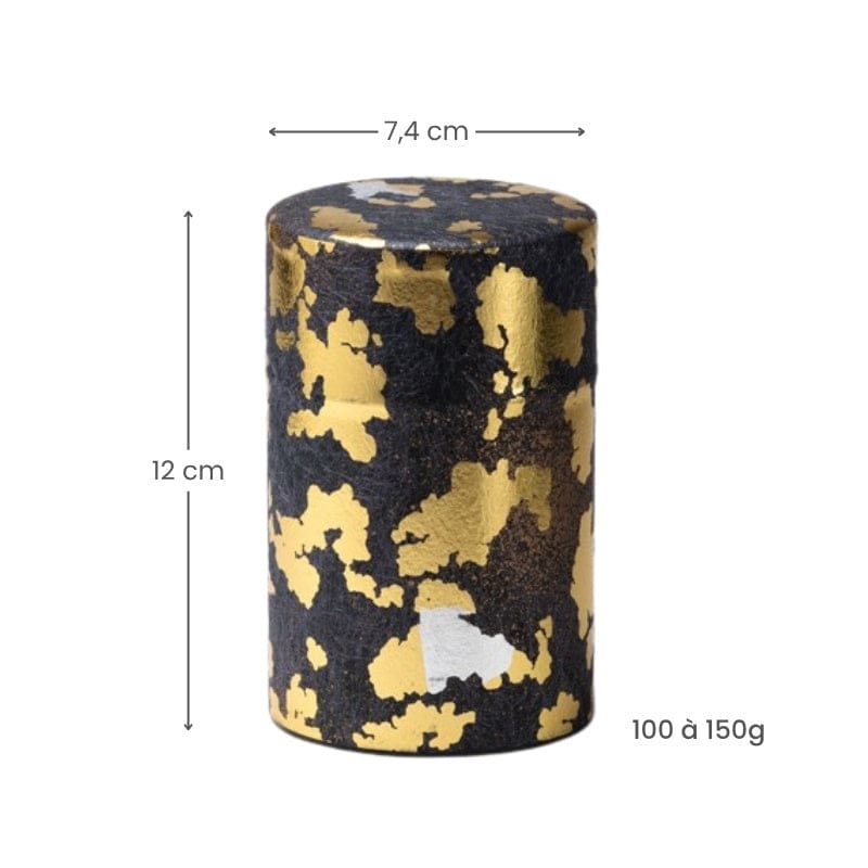 Musta ja kultainen Washi-paperin teepakkaus