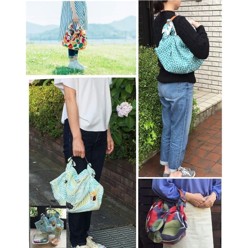 Nahkakahvainen Furoshiki laukku
