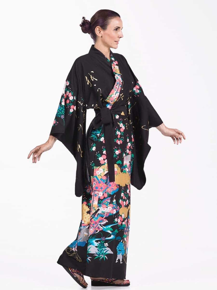 Naisten japanilainen Furisode Kimono - Yksi koko