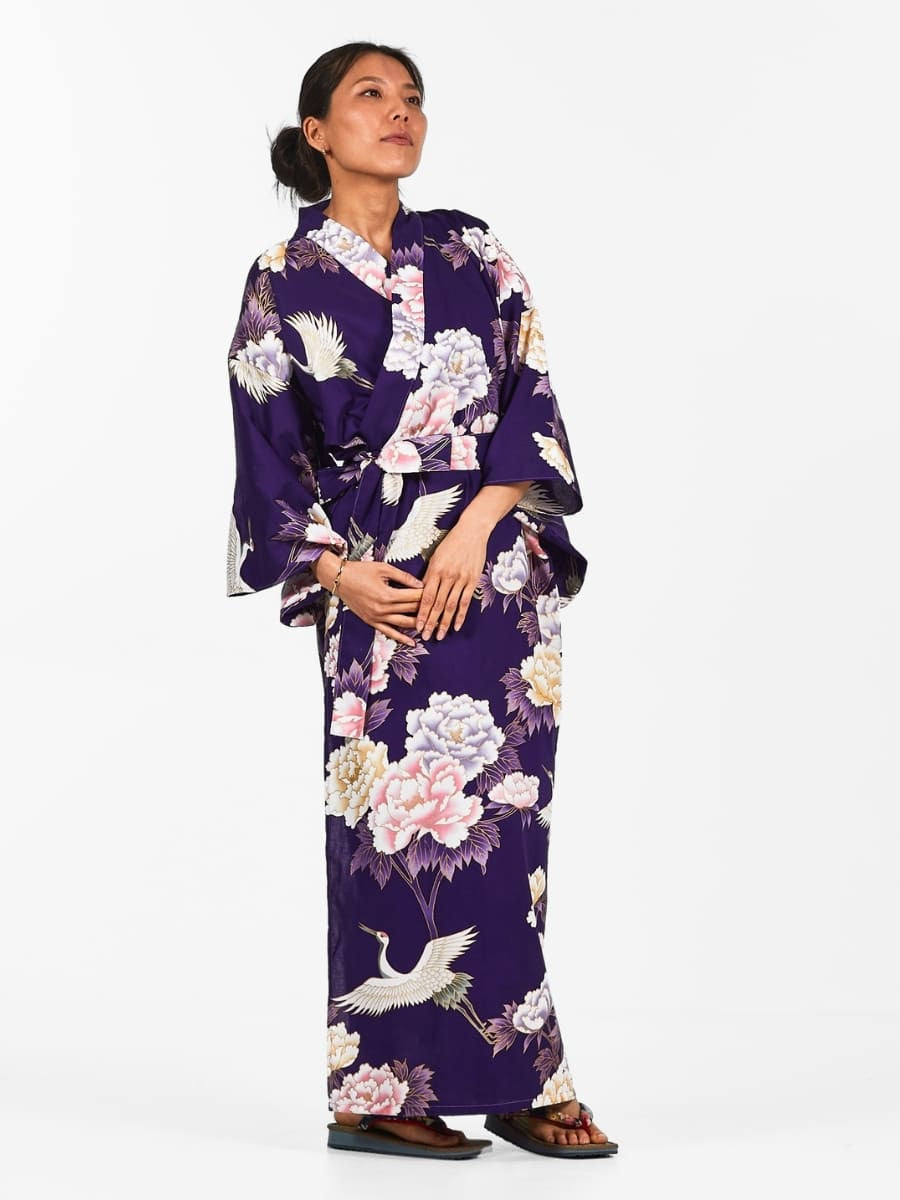 Naisten Botan to Tsuru Japanilainen Kimono - Yksi koko