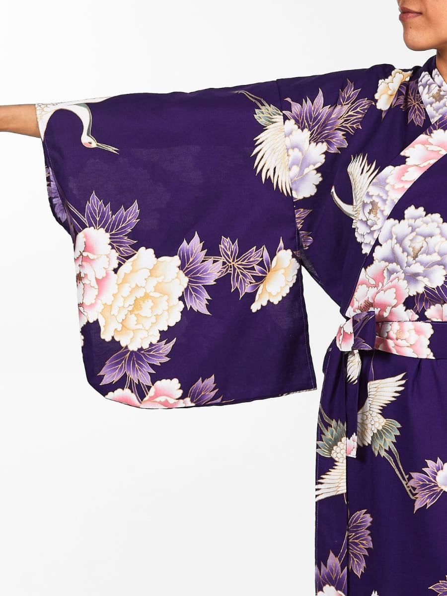 Naisten Botan to Tsuru Japanilainen Kimono - Yksi koko