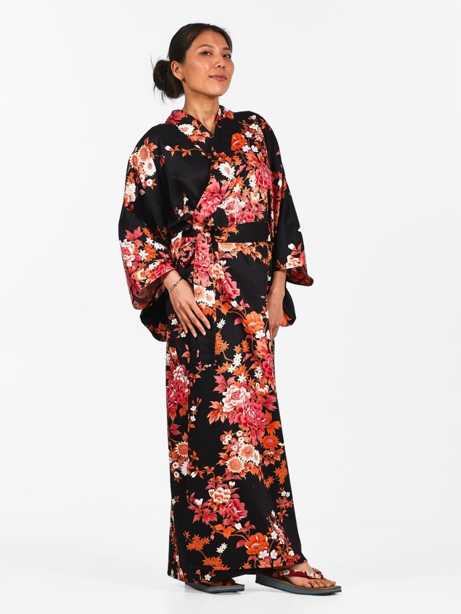 Naisten Sakura to Botan japanilainen Kimono - Yksi koko